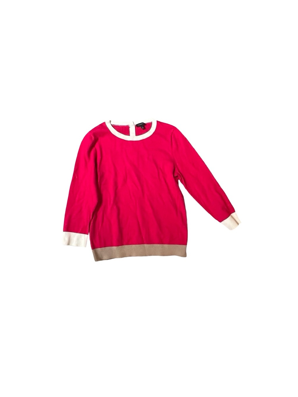 Talbots Pink Colorblock Crewneck Sweater Women’s Small Preppy Classic - Picture 2 of 4